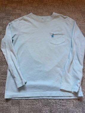 Light Blue Long Sleeve Pocket Tee, boys Johnnie O- size 8